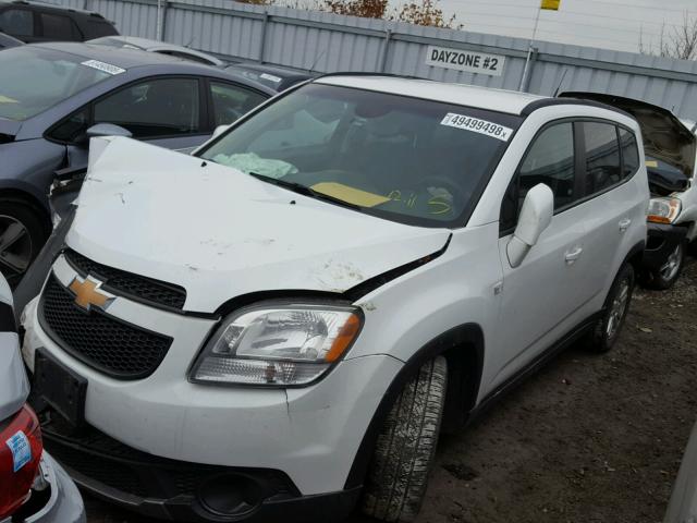 KL77P2EMXCK606848 - 2012 CHEVROLET ORLANDO LT WHITE photo 2