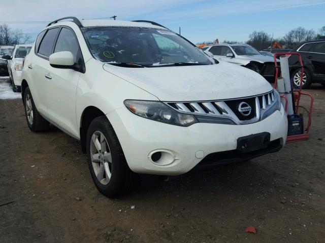 JN8AZ18W49W209944 - 2009 NISSAN MURANO S WHITE photo 1