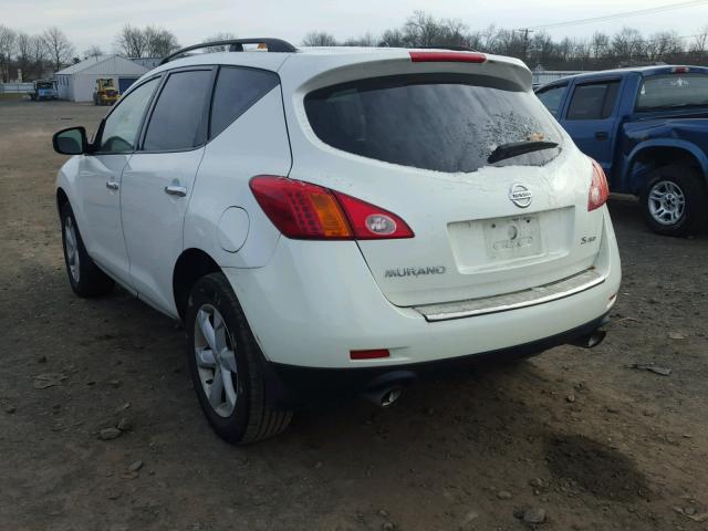 JN8AZ18W49W209944 - 2009 NISSAN MURANO S WHITE photo 3