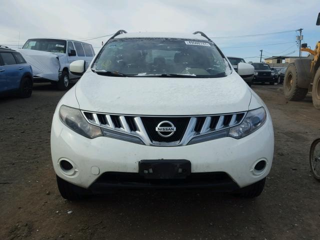 JN8AZ18W49W209944 - 2009 NISSAN MURANO S WHITE photo 9