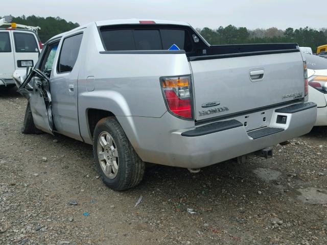 2HJYK16518H510009 - 2008 HONDA RIDGELINE SILVER photo 3