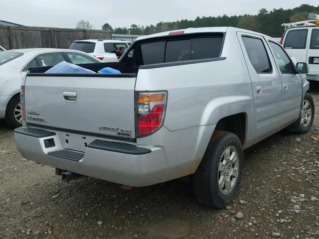 2HJYK16518H510009 - 2008 HONDA RIDGELINE SILVER photo 4