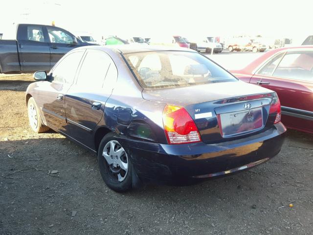 KMHDN46D24U836231 - 2004 HYUNDAI ELANTRA GL BLUE photo 3