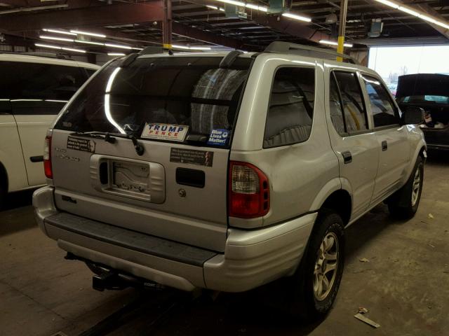 4S2DM58W934312332 - 2003 ISUZU RODEO S SILVER photo 4