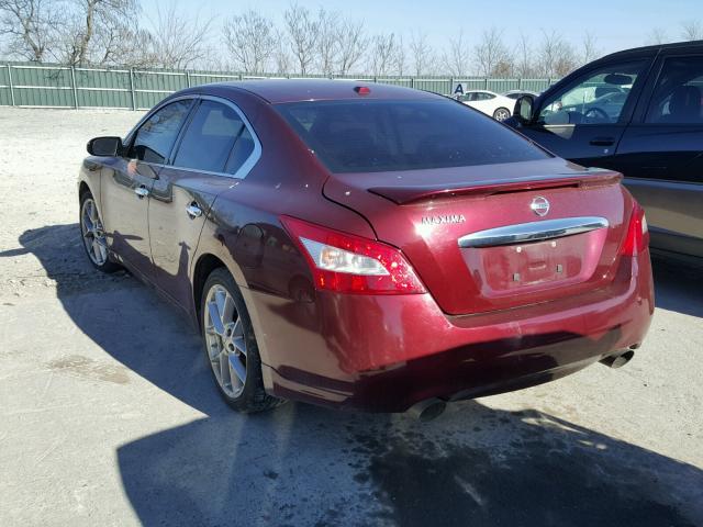 1N4AA5AP8AC816339 - 2010 NISSAN MAXIMA S MAROON photo 3