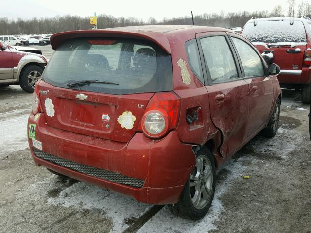 KL1TD66E39B664910 - 2009 CHEVROLET AVEO LS BURGUNDY photo 4