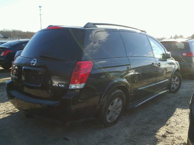 5N1BV28U16N105893 - 2006 NISSAN QUEST S BLACK photo 4