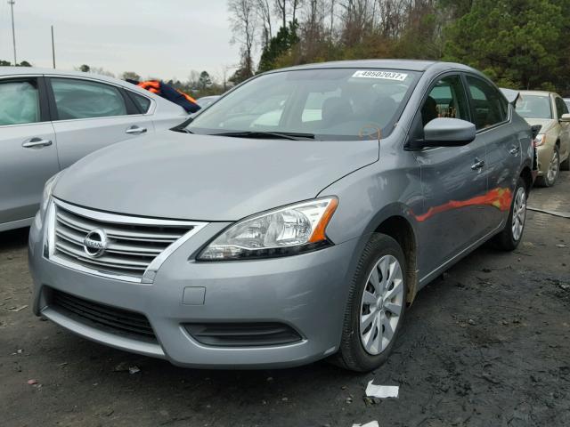 3N1AB7AP4EY267404 - 2014 NISSAN SENTRA S SILVER photo 2