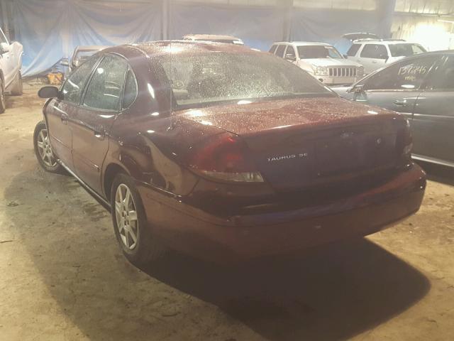 1FAFP53U25A186505 - 2005 FORD TAURUS SE BURGUNDY photo 3