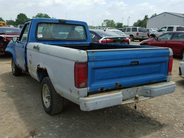 1FTCR10U0NUA86597 - 1992 FORD RANGER BLUE photo 3