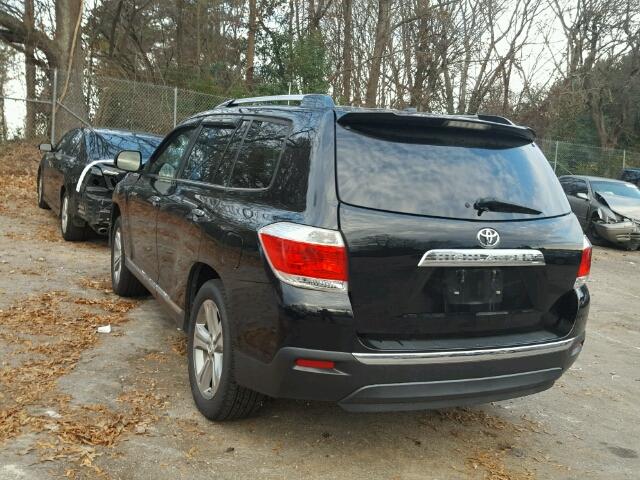 5TDYK3EH3CS064788 - 2012 TOYOTA HIGHLANDER BLACK photo 3