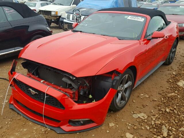 1FATP8EM2F5371701 - 2015 FORD MUSTANG RED photo 2