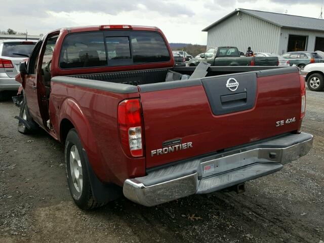 1N6AD06WX7C428720 - 2007 NISSAN FRONTIER K RED photo 3