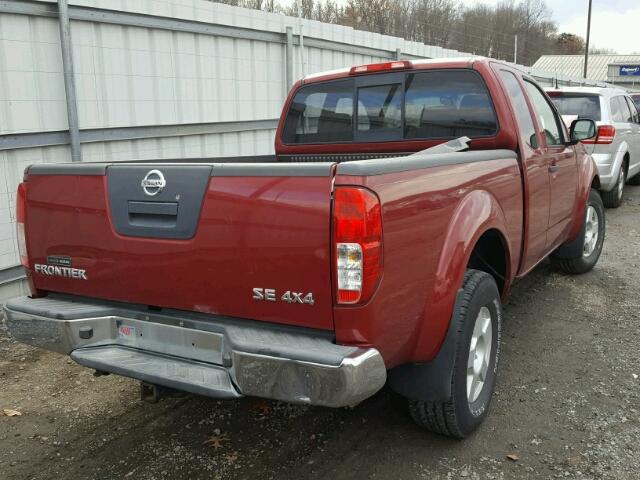 1N6AD06WX7C428720 - 2007 NISSAN FRONTIER K RED photo 4