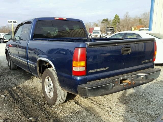 2GCEC19T4Y1367791 - 2000 CHEVROLET SILVERADO BLUE photo 3