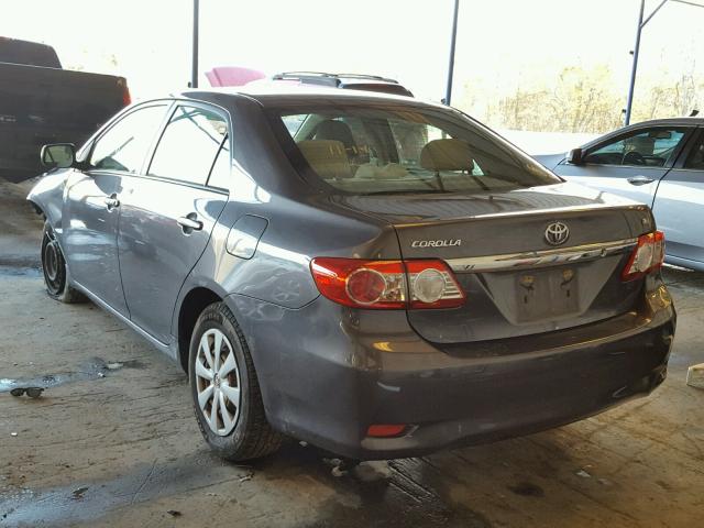 JTDBU4EE4B9145548 - 2011 TOYOTA COROLLA BA GRAY photo 3