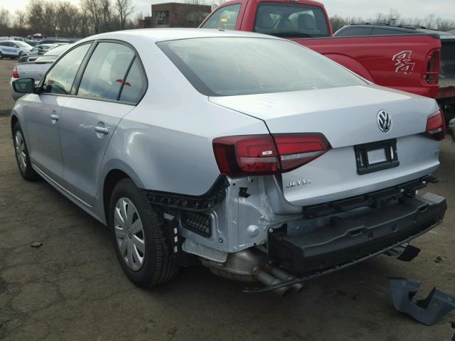 3VW267AJ1GM305485 - 2016 VOLKSWAGEN JETTA S SILVER photo 3