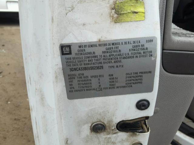3GNCA33B69S623628 - 2009 CHEVROLET HHR LS Ağ foto 10