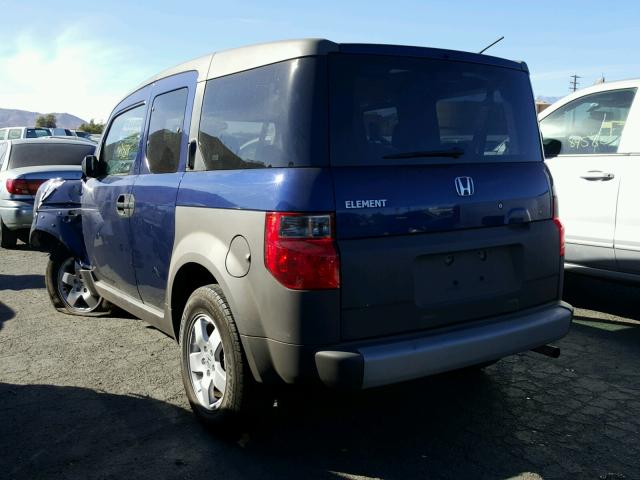 5J6YH285X3L025704 - 2003 HONDA ELEMENT EX BLUE photo 3