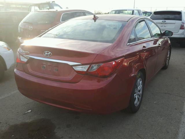 5NPEB4AC3BH031698 - 2011 HYUNDAI SONATA GLS RED photo 4