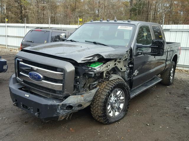 1FT8W3BT4FEC69611 - 2015 FORD F350 SUPER GRAY photo 2