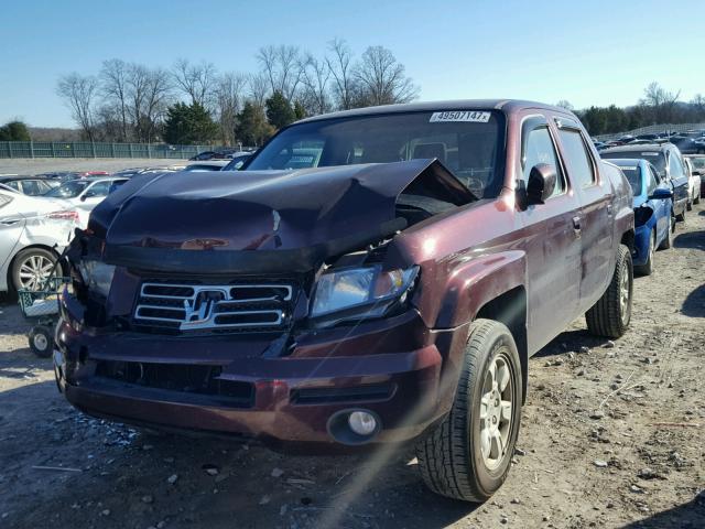 2HJYK16417H543176 - 2007 HONDA RIDGELINE BURGUNDY photo 2