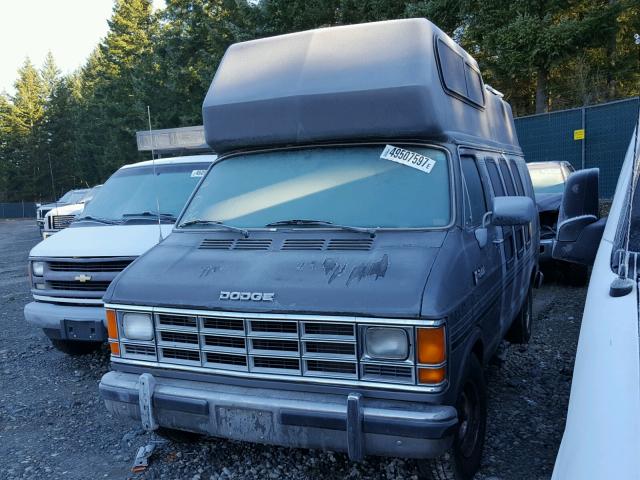 2B6HB21YXLK738456 - 1990 DODGE RAM VAN B2 GRAY photo 2