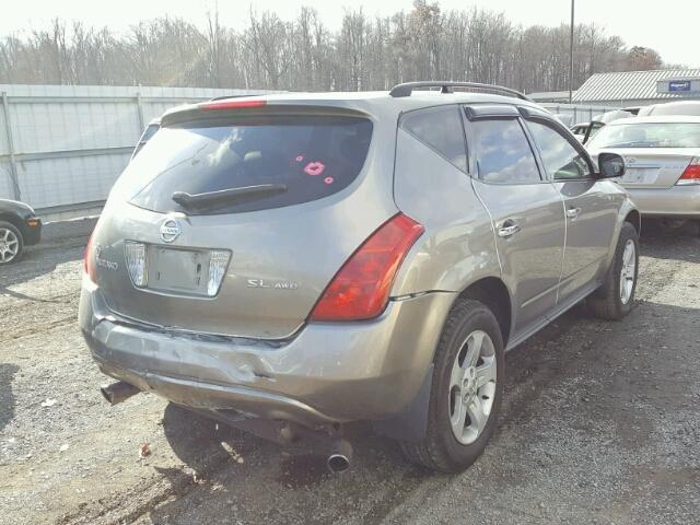 JN8AZ08WX4W322705 - 2004 NISSAN MURANO SL BROWN photo 4