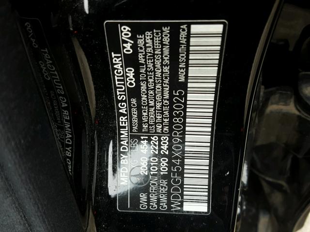 WDDGF54X09R083025 - 2009 MERCEDES-BENZ C 300 BLACK photo 10