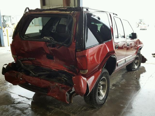 1GNCS13W712210895 - 2001 CHEVROLET BLAZER MAROON photo 4