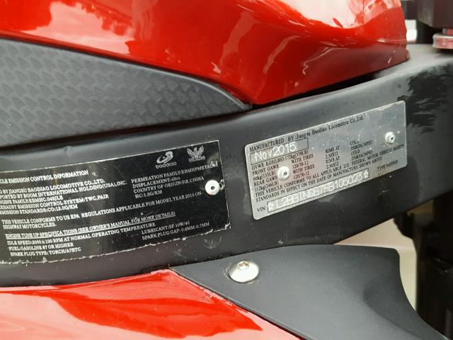 L2BBTNCB7FB105023 - 2015 OTHR MOTORCYCLE RED photo 10