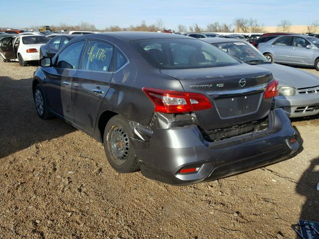 3N1AB7AP6GY266385 - 2016 NISSAN SENTRA S GRAY photo 3