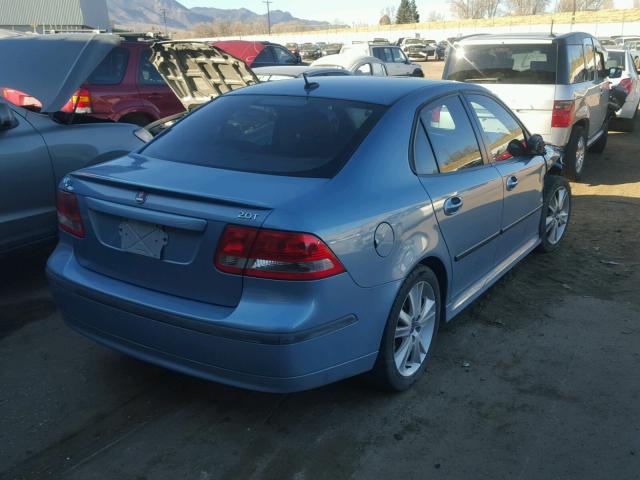 YS3FD49Y871109253 - 2007 SAAB 9-3 2.0T BLUE photo 4