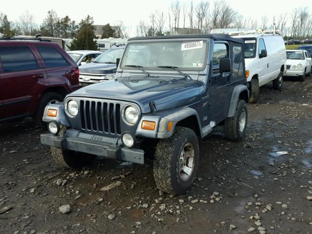 1J4FA49S92P724941 - 2002 JEEP WRANGLER / BLUE photo 2