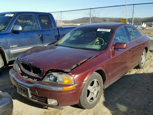 1LNHM87A71Y711052 - 2001 LINCOLN LS BURGUNDY photo 2