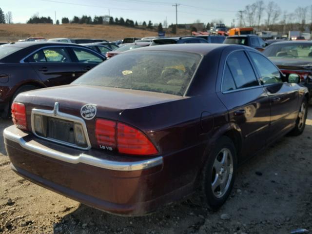 1LNHM87A71Y711052 - 2001 LINCOLN LS 勃艮第红 照片 4