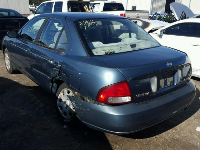 3N1CB51D72L627275 - 2002 NISSAN SENTRA XE BLUE photo 3