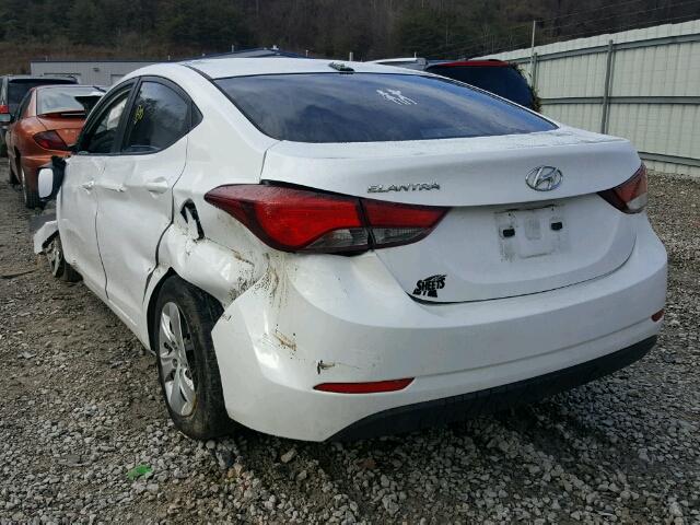 5NPDH4AE5GH690420 - 2016 HYUNDAI ELANTRA SE WHITE photo 3