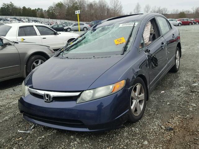 1HGFA16847L127113 - 2007 HONDA CIVIC EX BLUE photo 2