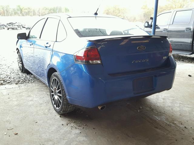 1FAHP3GN3BW135741 - 2011 FORD FOCUS SES BLUE photo 3