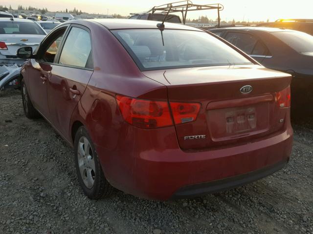 KNAFU4A20A5116337 - 2010 KIA FORTE EX RED photo 3