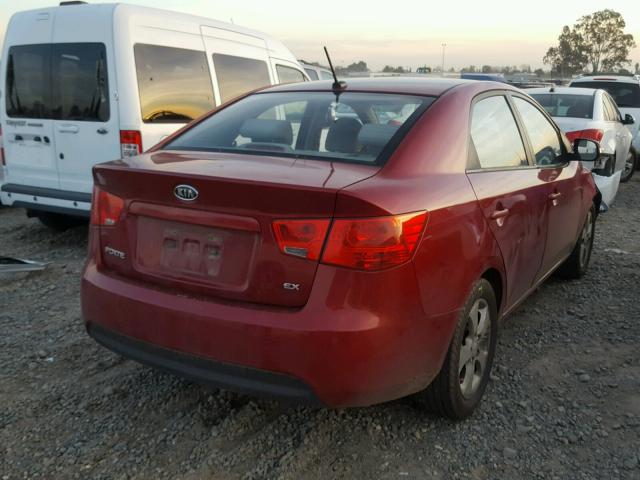 KNAFU4A20A5116337 - 2010 KIA FORTE EX RED photo 4