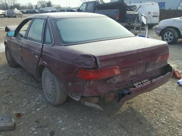 1FACP52U6PA182836 - 1993 FORD TAURUS GL RED photo 3