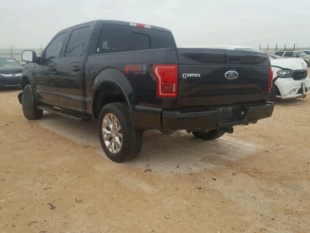 1FTEW1EG9FKE59654 - 2015 FORD F150 SUPER BLACK photo 3