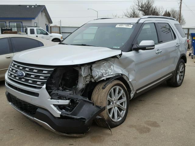 1FM5K8F84HGA34971 - 2017 FORD EXPLORER L SILVER photo 2