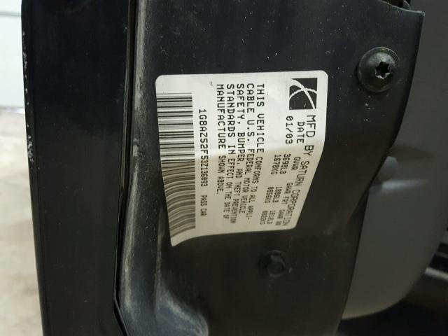 1G8AJ52F23Z146300 - 2003 SATURN ION LEVEL BLACK photo 10