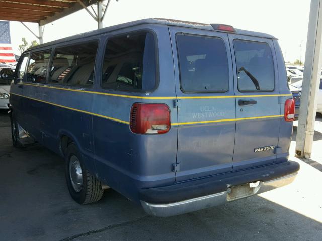 2B7KB31Z2SK575154 - 1995 DODGE RAM VAN B3 BLUE photo 3