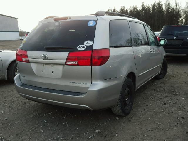 5TDZA23C24S085139 - 2004 TOYOTA SIENNA CE SILVER photo 4