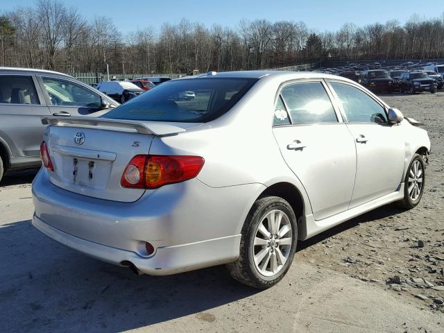 2T1BU4EE1AC414954 - 2010 TOYOTA COROLLA BA SILVER photo 4