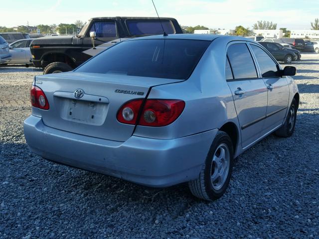 JTDBR32E670128990 - 2007 TOYOTA COROLLA CE SILVER photo 4